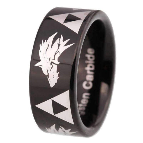 Anneau Loup Noir (Acier)